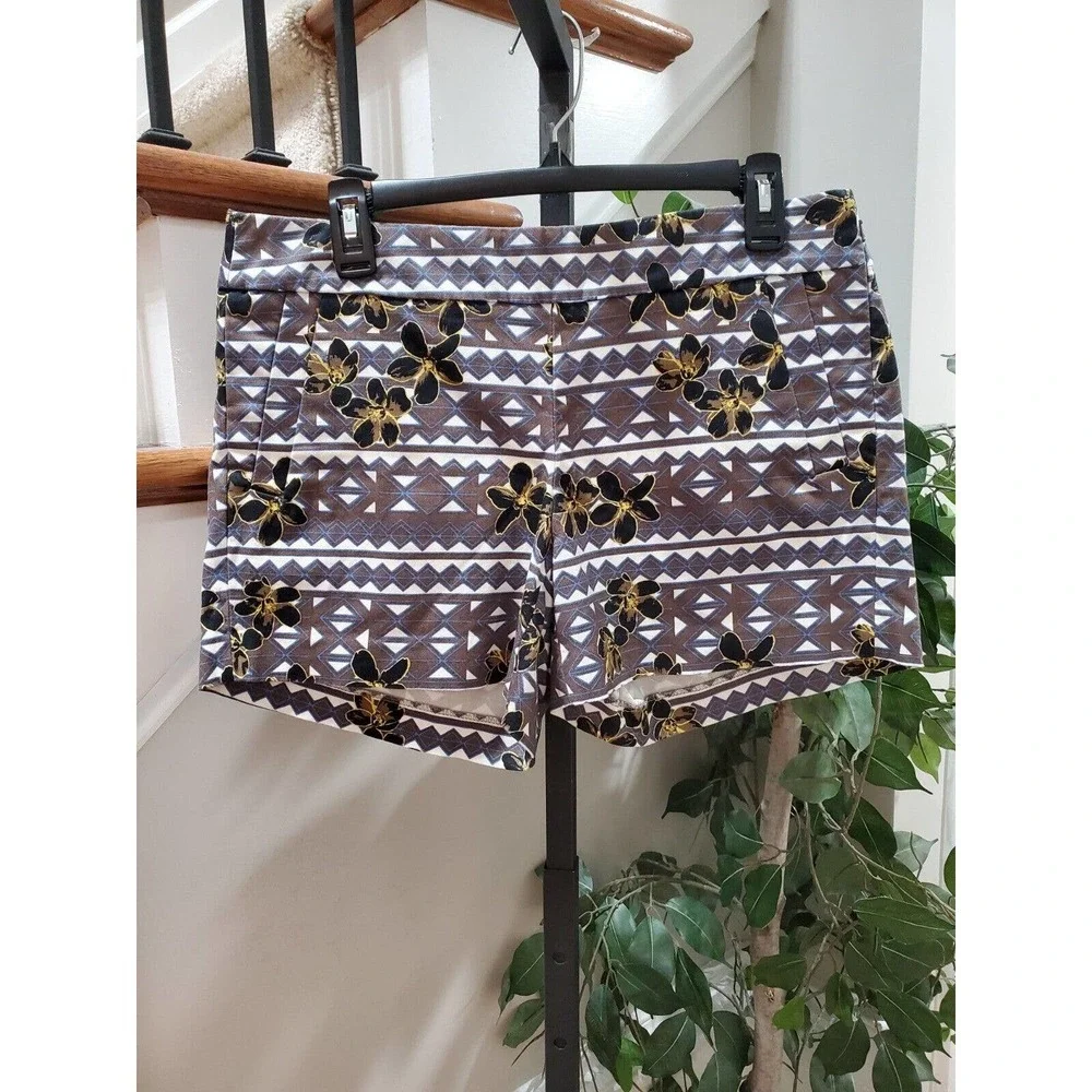 J.‎ Crew Women's Multicolor Polyester Mid Rise Casual Stretch Shorts Size 8